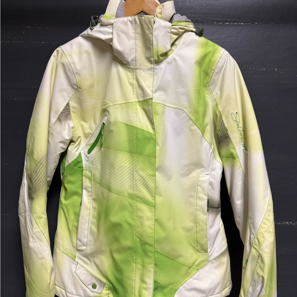 Salomon Women's Lime and Cream Ski Jacket